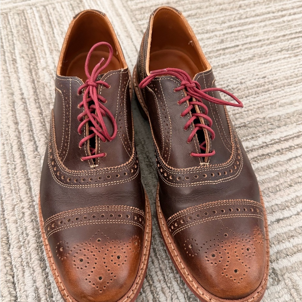 Allen Edmonds Strandmok Men's Brown Leather Oxford Shoes Size 10.5